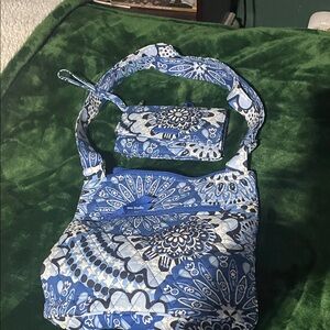 Vera Bradley Blue and White Mandala Shoulder Bag